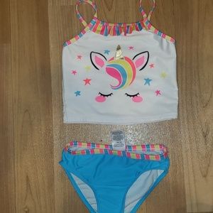 Girls 3T 2 piece unicorn swimsuit